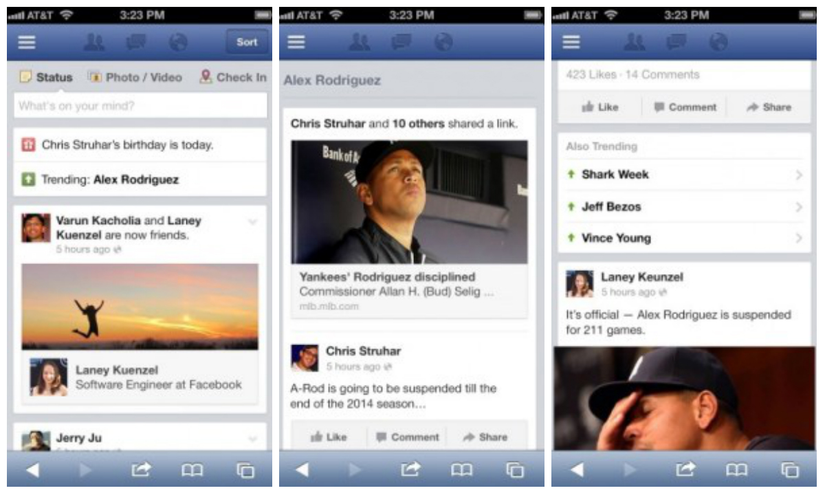 are facebook trending news stories tailored