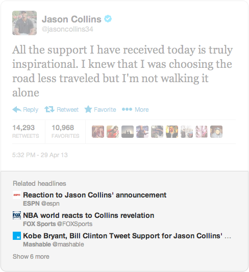 Jason Collins tweet