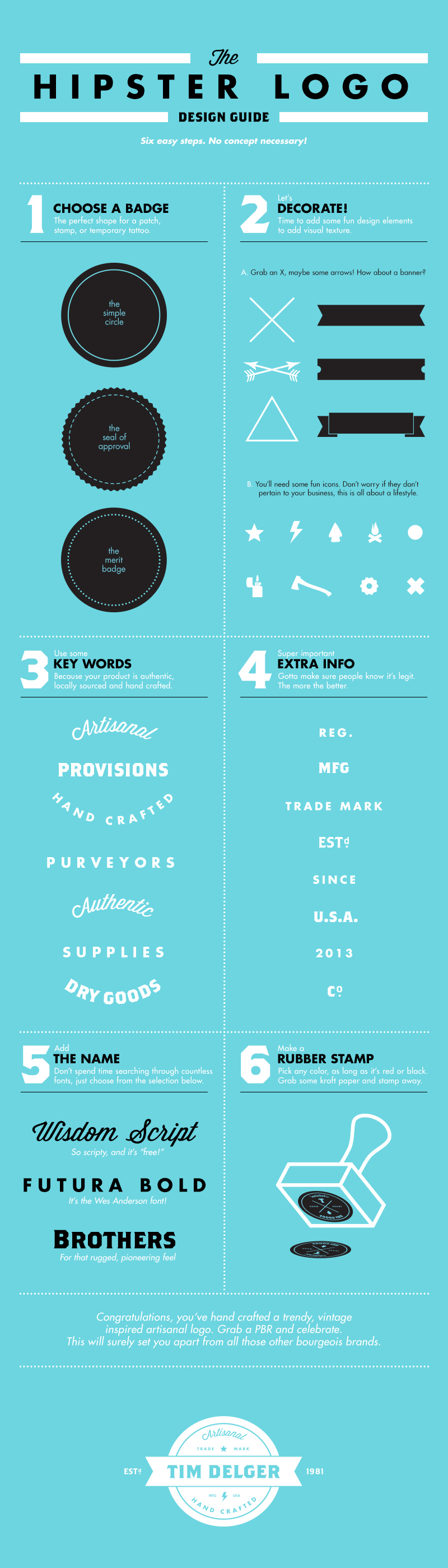 hipster logo design guide infographic