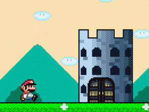 Mario gif jumping to hit castle