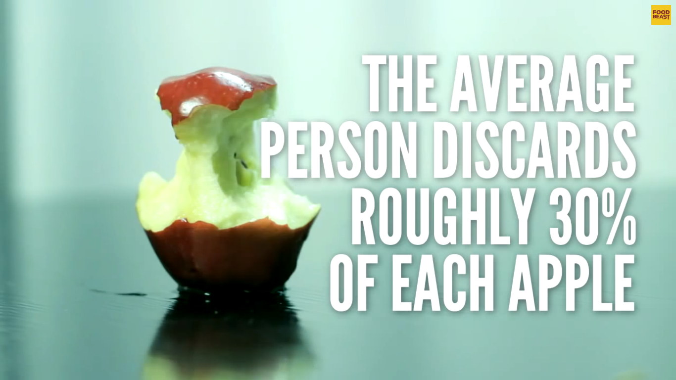 the average person discards roughly 30% of each apple