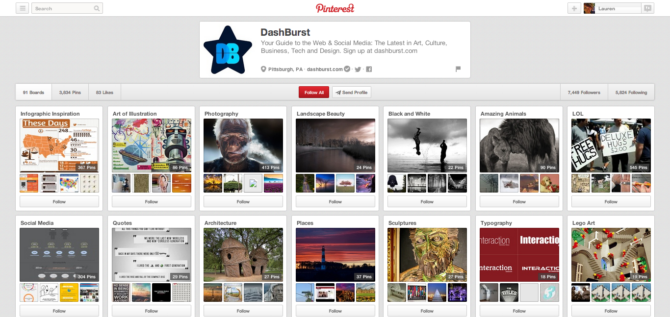 DashBurst's Pinterest boards