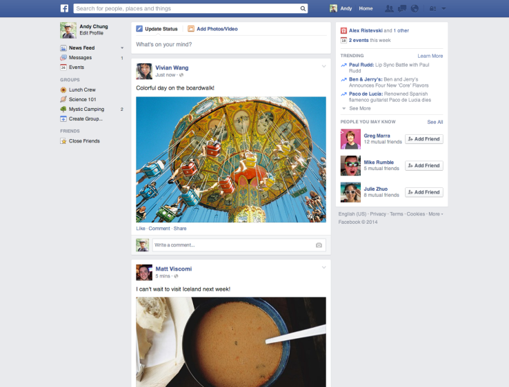 Facebook simplified News Feed redesign