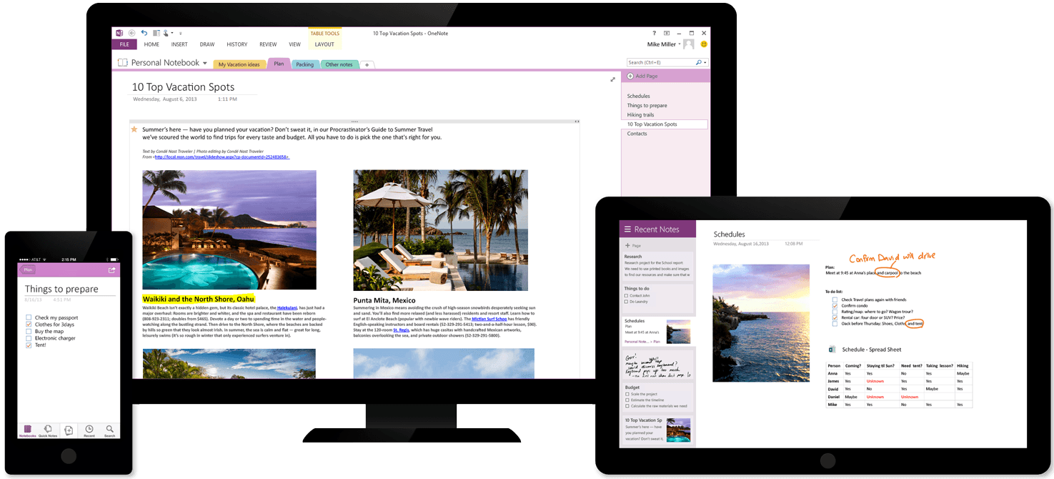 Microsoft onenote on multiple devices